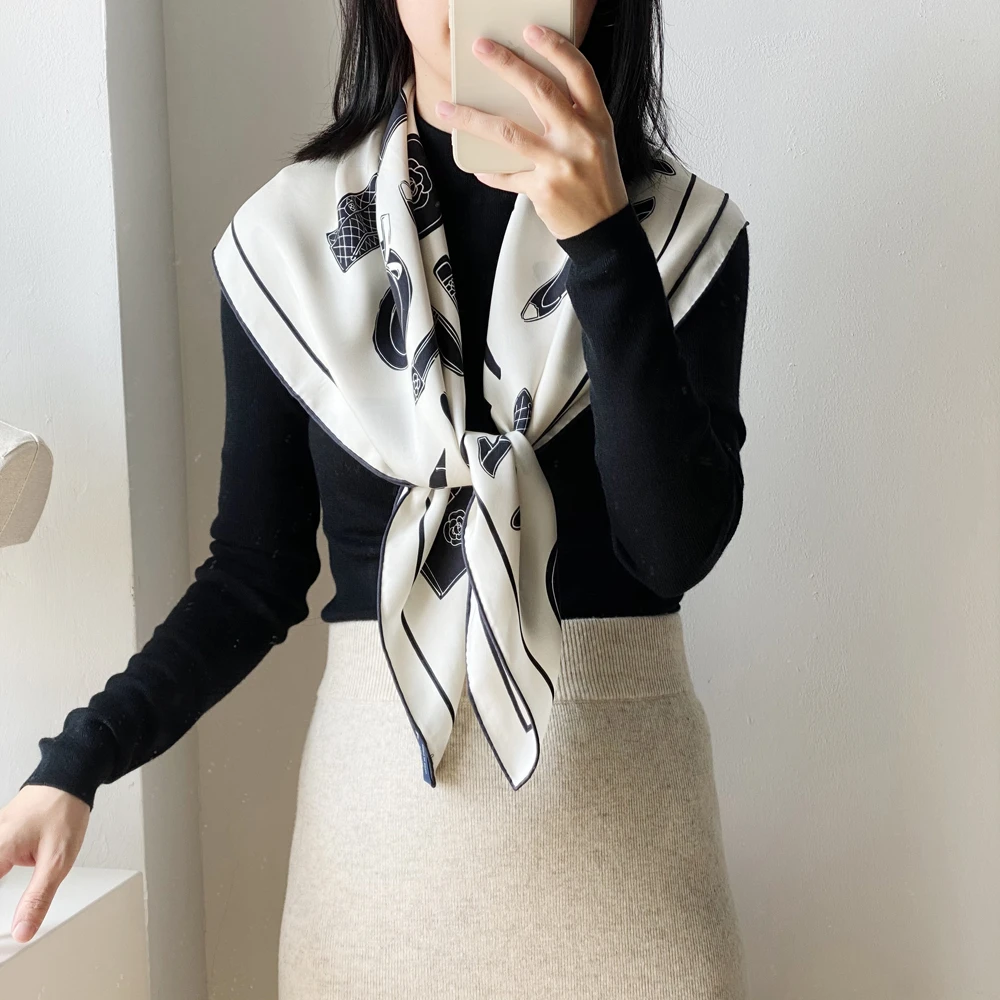 Love is long《小香配饰》100%桑蚕丝丝巾春秋70简约时尚方巾女