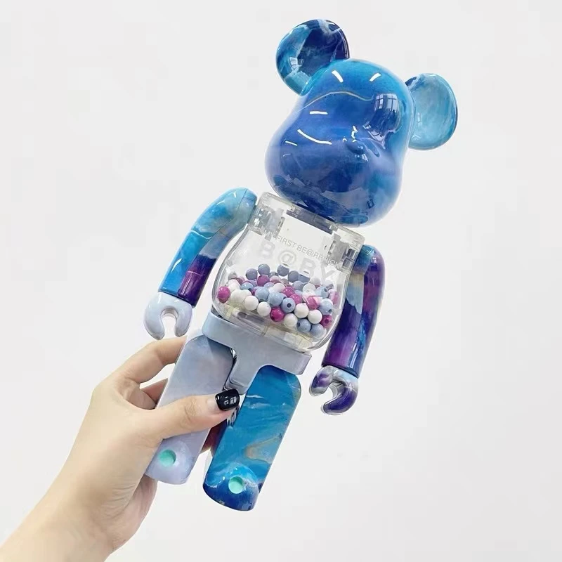 bearbrick潮玩手办模型暴力熊摆件客厅积木熊400%星云大理石千秋