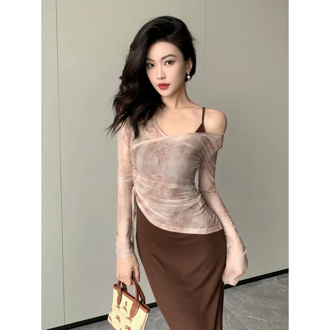 JIJINQI气质修身设计感连衣裙夏季显瘦性感吊带连衣裙JC05LZYR092