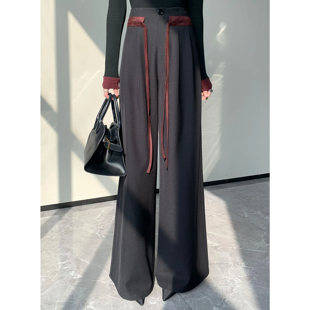 JIJINQI显瘦高腰直筒垂感休闲裤秋季新款时尚阔腿裤女JC10KZPT523