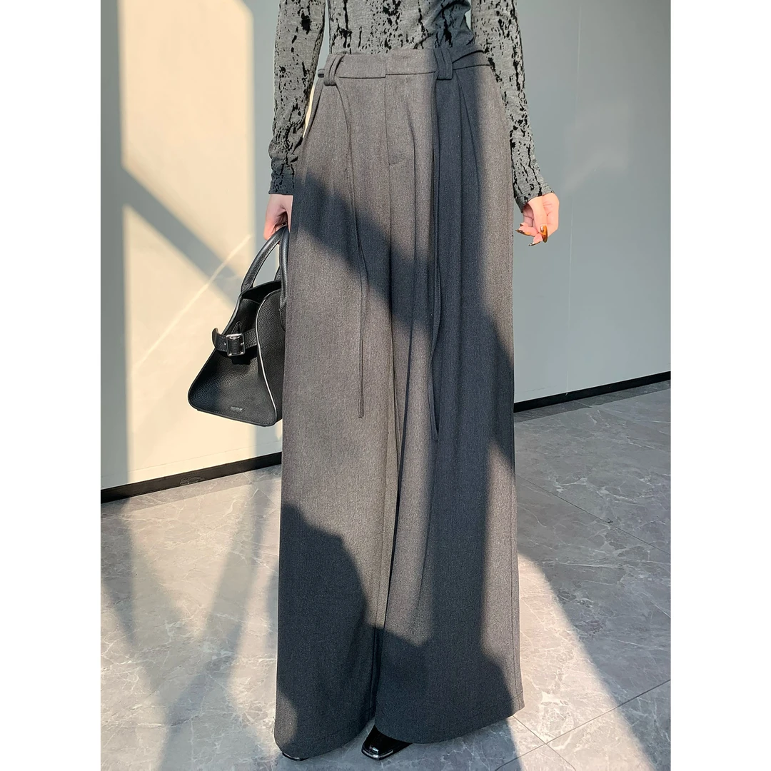 JIJINQI显瘦气质百搭时尚高腰休闲裤宽松垂感阔腿裤  JC11KZPT628