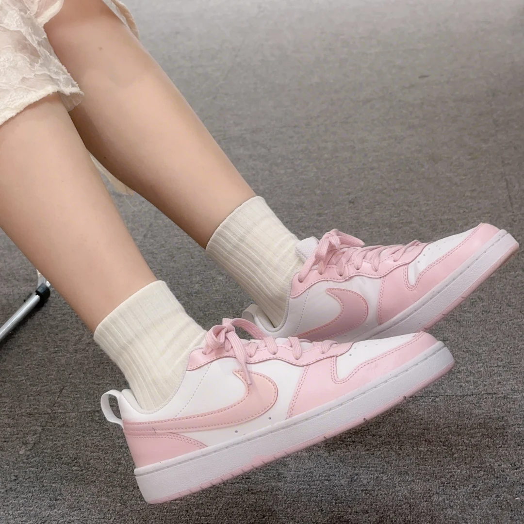 Nike耐克COURT BOROUGH LOW GS春夏粉樱花低帮潮流时尚板鞋DQ0492