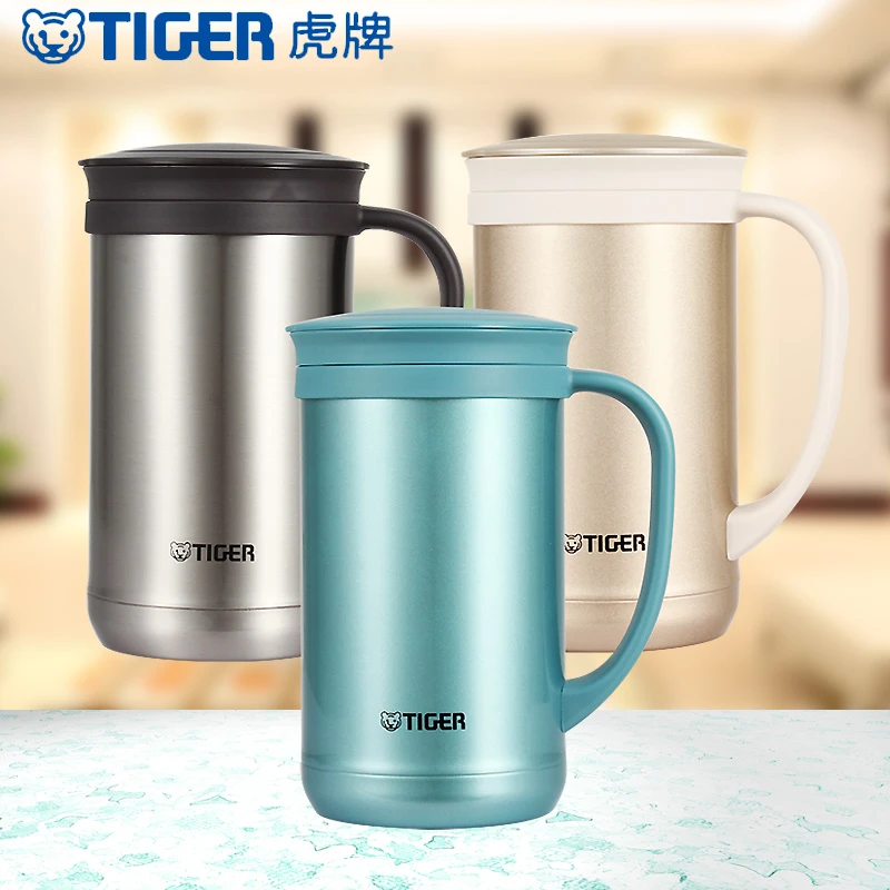 虎牌办公杯CWM-A050商务304不锈钢茶水分离泡茶tiger过滤保温杯