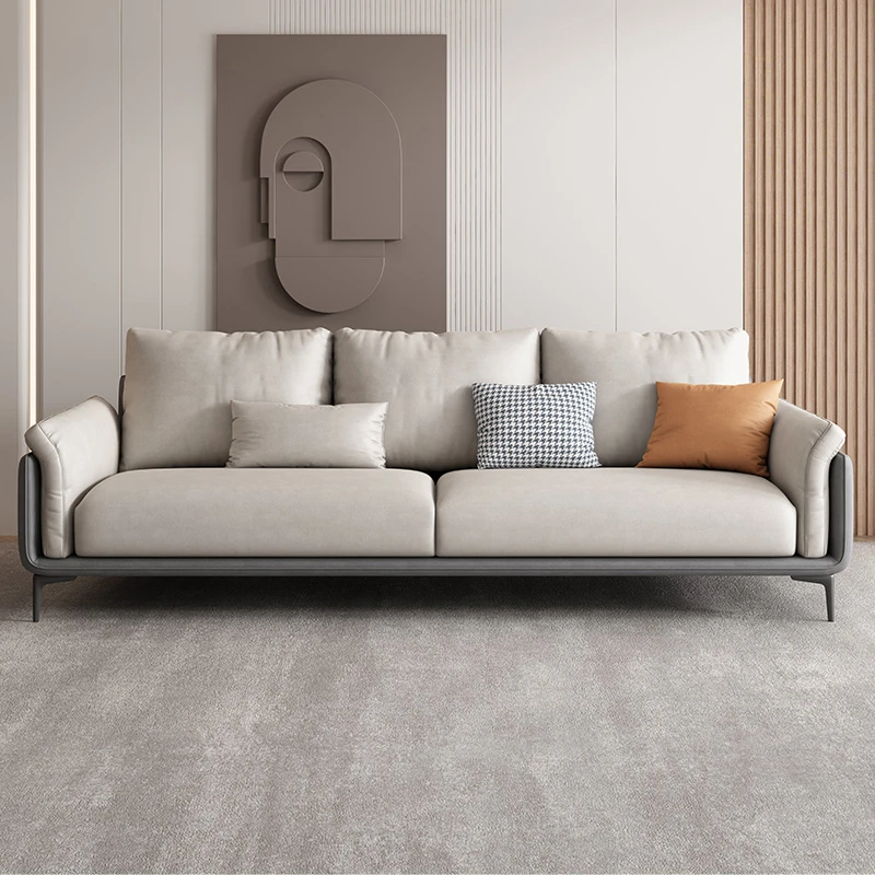 轻奢科技布沙发小户型简约现代家用客厅乳胶三人位四人位北欧布艺