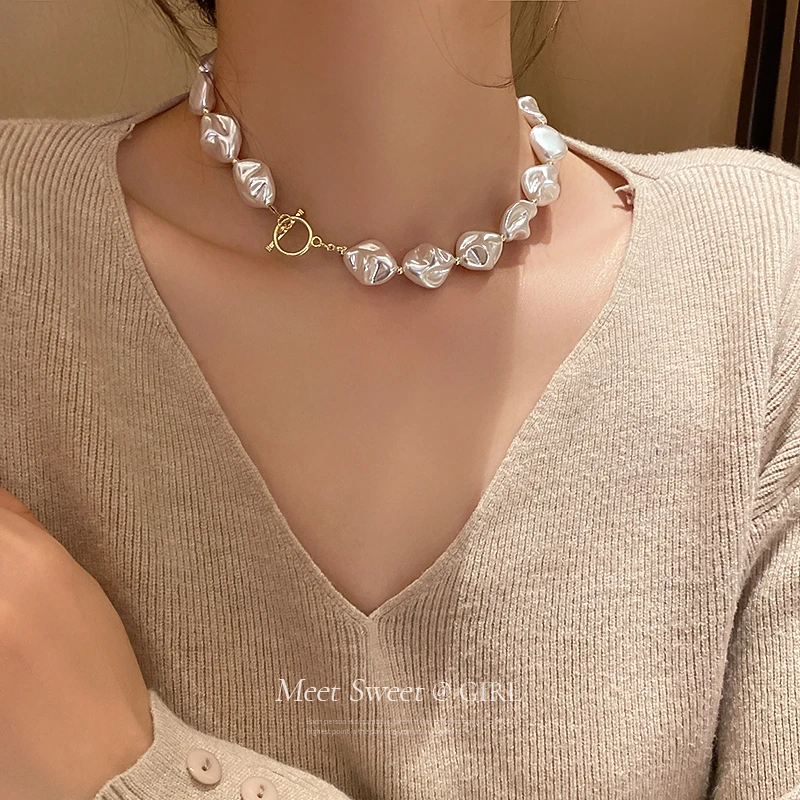 合金亚克力项链 异形不规则项链女高级设计感小众颈链锁骨链新款