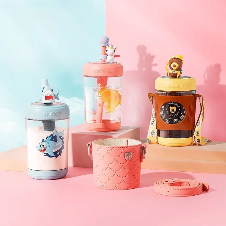 【夏季冷萃杯550ml】杯具熊小仙女吸管杯儿童学生萌趣可爱水杯子