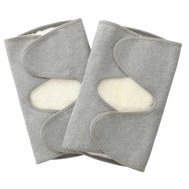 纯羊毛护膝皮毛一体通用粘链款保暖防寒护膝盖中老年毛绒四季加绒