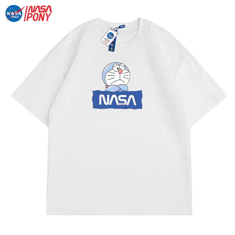 【田叔专享】NASA线上联名2022夏季新款哆啦A梦情侣休闲潮牌短袖