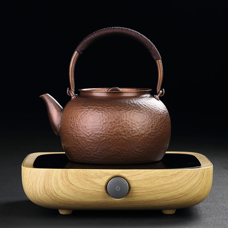Haomingtian功夫茶具铜锤纹大号烧水壶紫铜茶壶电陶炉煮水壶家用