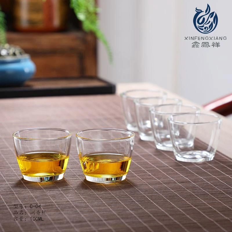 鑫凤祥润香品茗杯100毫升高透明手工无铅耐热6只装玻璃品杯玻璃杯