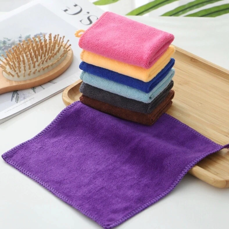 10条装小方巾20×20尺寸吸水柔软擦手巾厨房小挂巾清洁抹布方形