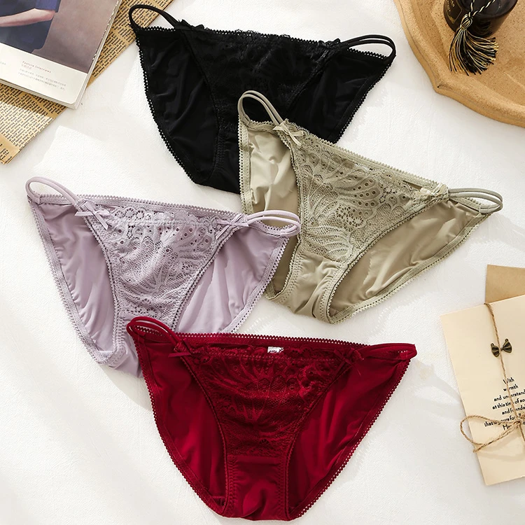 【爆款升级】升级双带 奢华蕾丝 细滑面料女士内裤 透气轻薄舒适