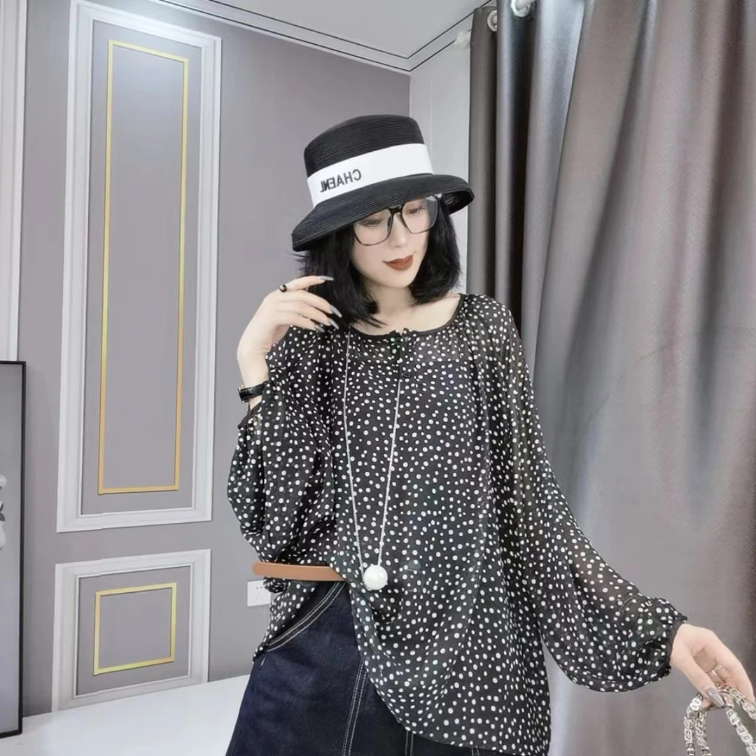 《嘉怡推荐》波点气质圆领小衫