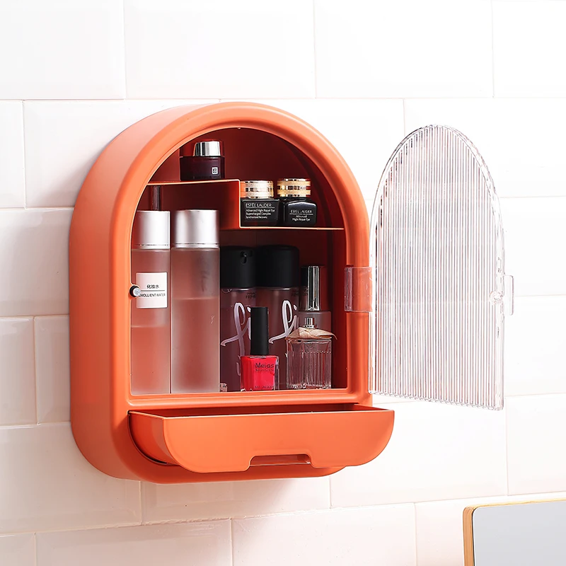 小麓班家用塑料壁挂式置物架浴室墙面收纳盒抽屉式壁挂杂物整理盒