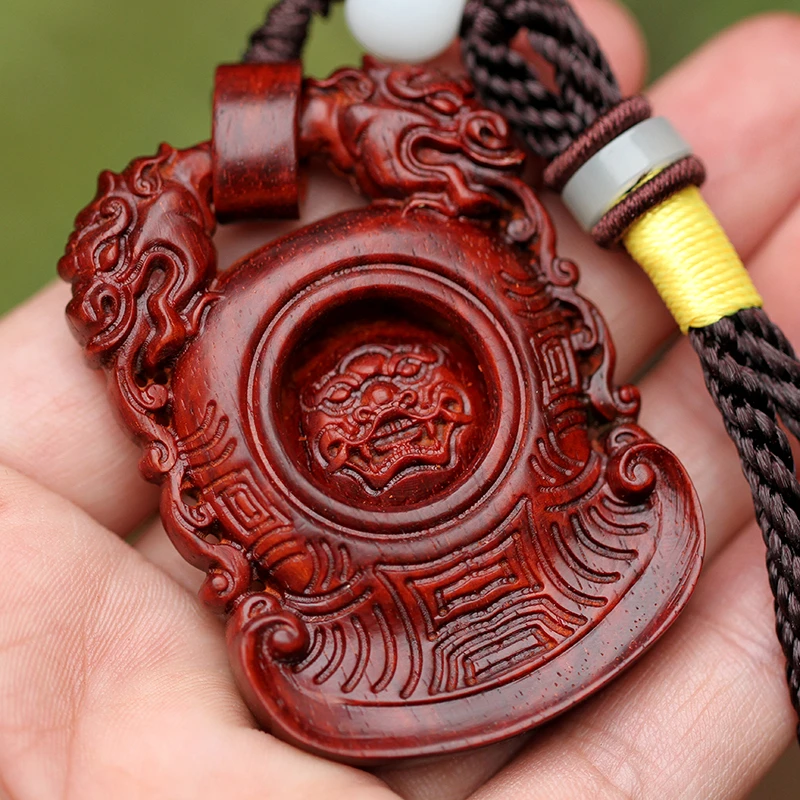 梨香院 虎符无事牌手把件 印度小叶紫檀木男士随身挂件盘玩把玩件