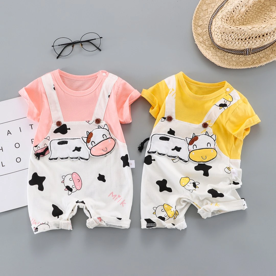 9209婴儿夏季薄款哈衣宝宝夏款短袖透气连体衣新生儿外出爬爬服