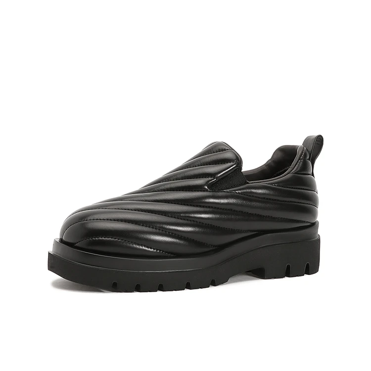 BV ANNSW乐福鞋男2022春夏新款软牛皮小白鞋一脚蹬懒人鞋男豆豆鞋