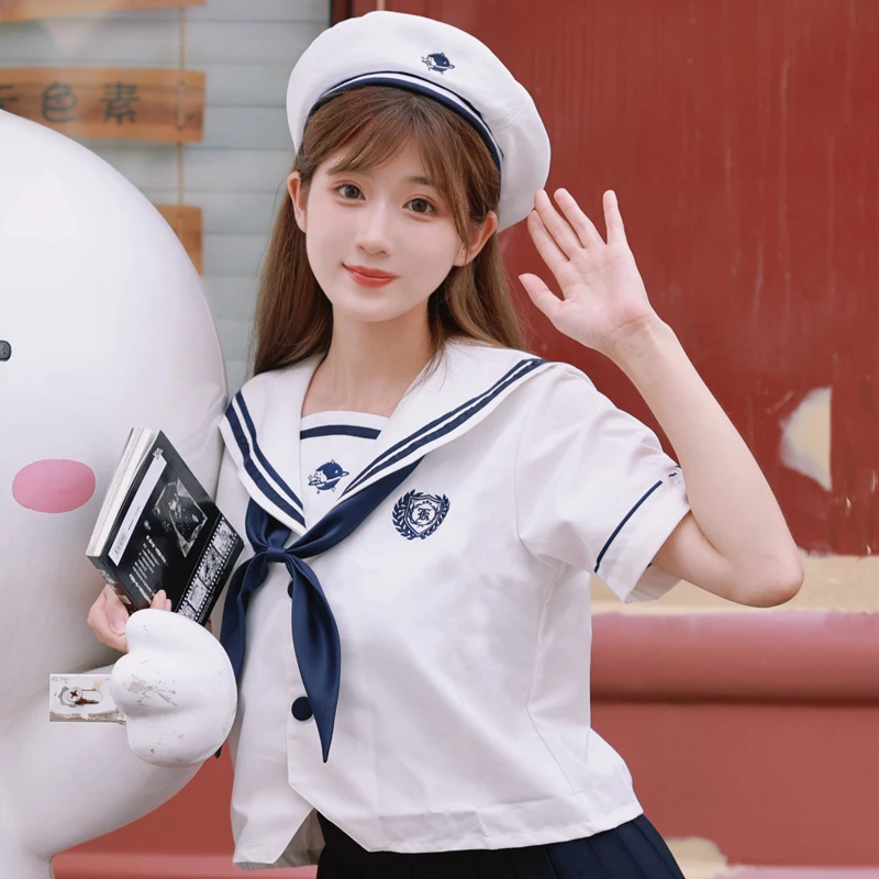 木村叔dk日系原创枝慧水手服搭配纯棉贝雷海军帽百搭八角帽画家帽