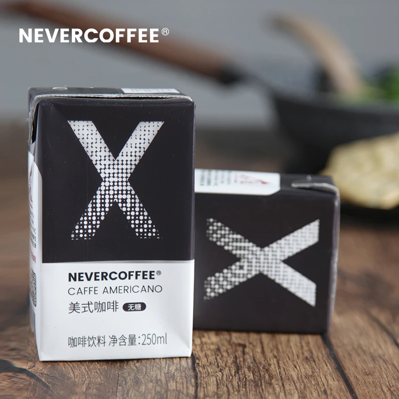 【帅哥靓女必备】NeverCoffee美式无糖即饮黑咖啡饮料250ml*6盒随身