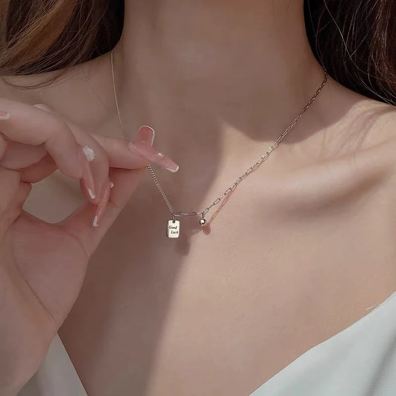 钛钢项链 不对称项链女高级设计感轻奢简约2022年新款锁骨链1041