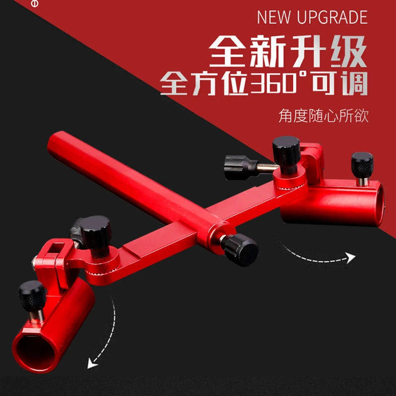 铝镁合金钓箱双炮台支架万向加厚钓椅双炮台架座双杆双头渔具配件