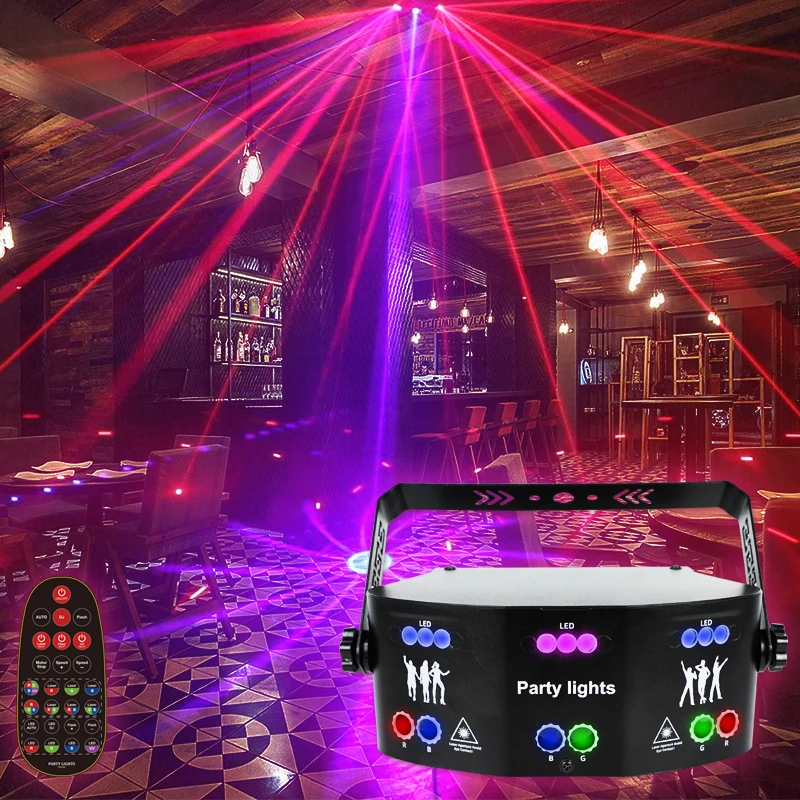 七彩旋转彩灯家用声控氛围灯房间遥控闪光灯酒吧蹦迪旋转爆闪彩灯