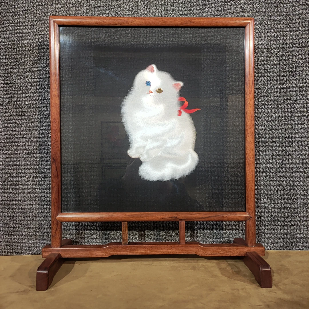 40Ⅹ40精工双面绣摆台《波斯猫》