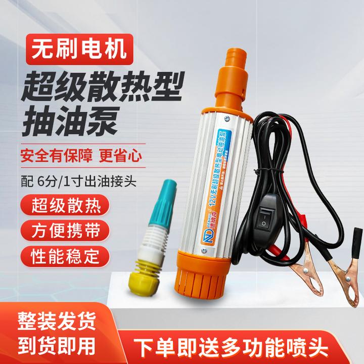 12v电动抽油泵24v油水两用泵加油机油抽子抽水泵自吸泵潜水泵