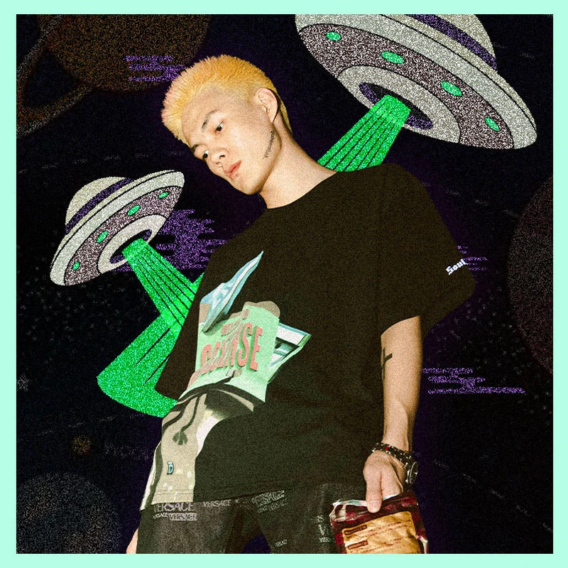 SoulSense夏季女装直播白T恤上衣短袖纯棉X李京泽联名潮流男女