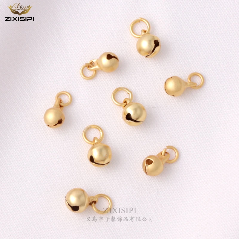 ZIXISIPI保色带圈铃铛吊坠diy手工饰品配件项手链挂件/M0109