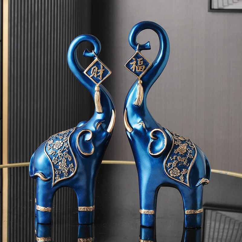 现代轻奢客厅玄关酒柜电视柜摆件家居装饰品创意天鹅象摆设工艺品