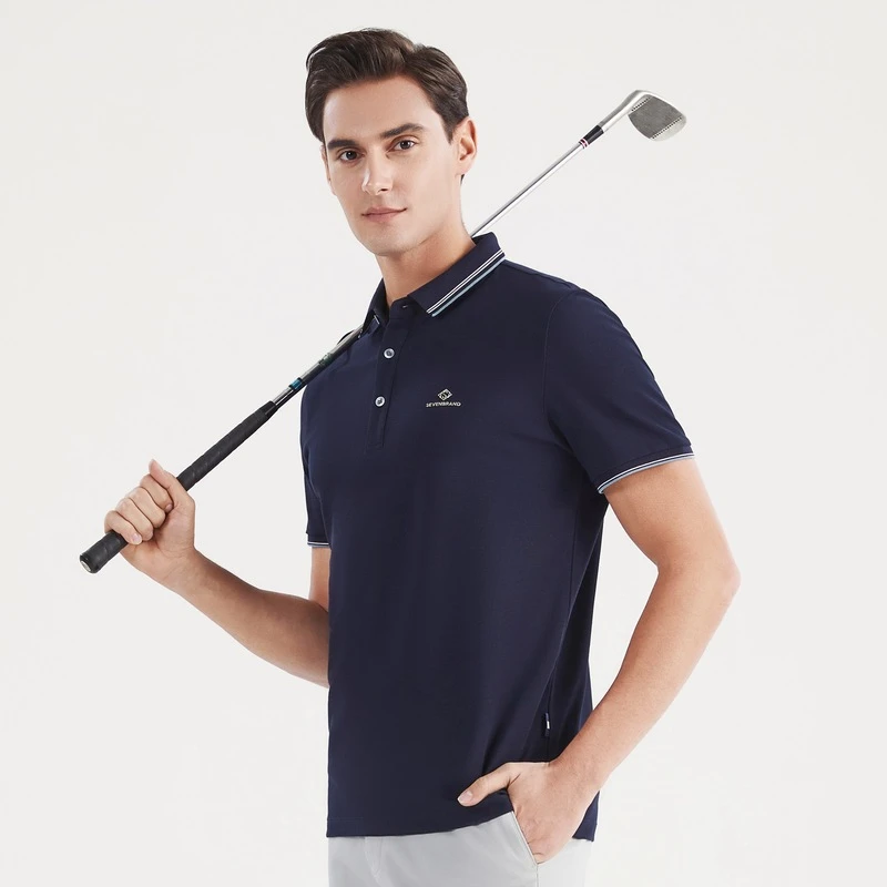 【冰氧吧】柒牌高级透气polo衫翻领夏季商务休闲短袖薄T恤122T70100