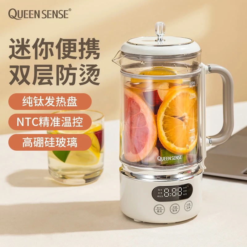 QUEENSENSE帝盛钛金迷你养生壶办公多功能便携煮茶器烧水壶花茶壶