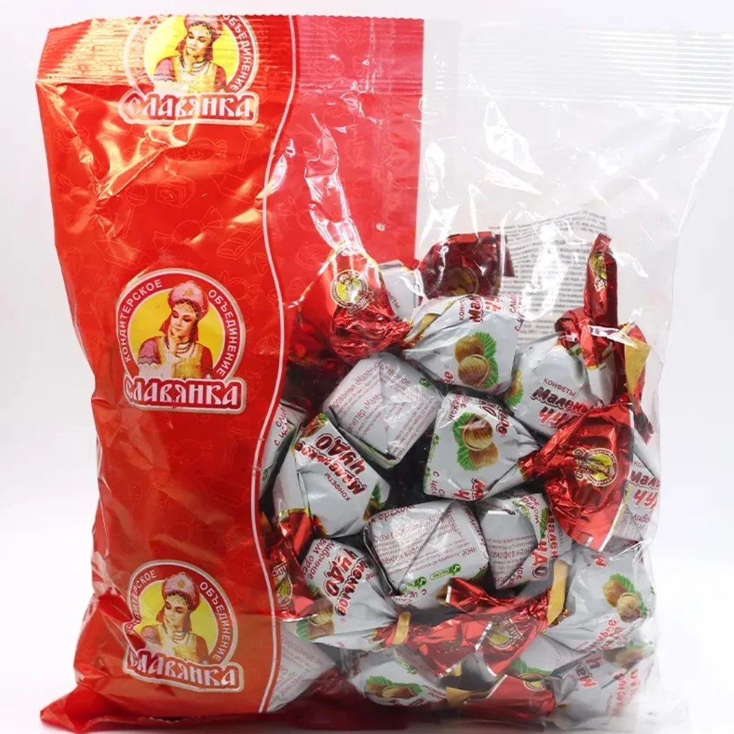 俄罗斯进口小神奇巧克力味榛子夹心奶罐糖500克