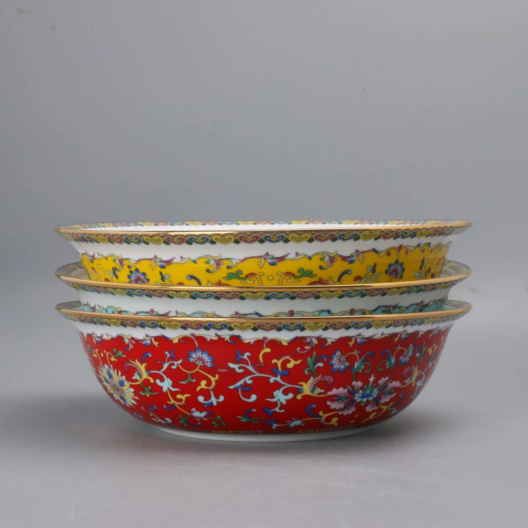 女神浮力9英寸无盖品锅景德镇瓷缠枝莲纯手工描金容量1300ml