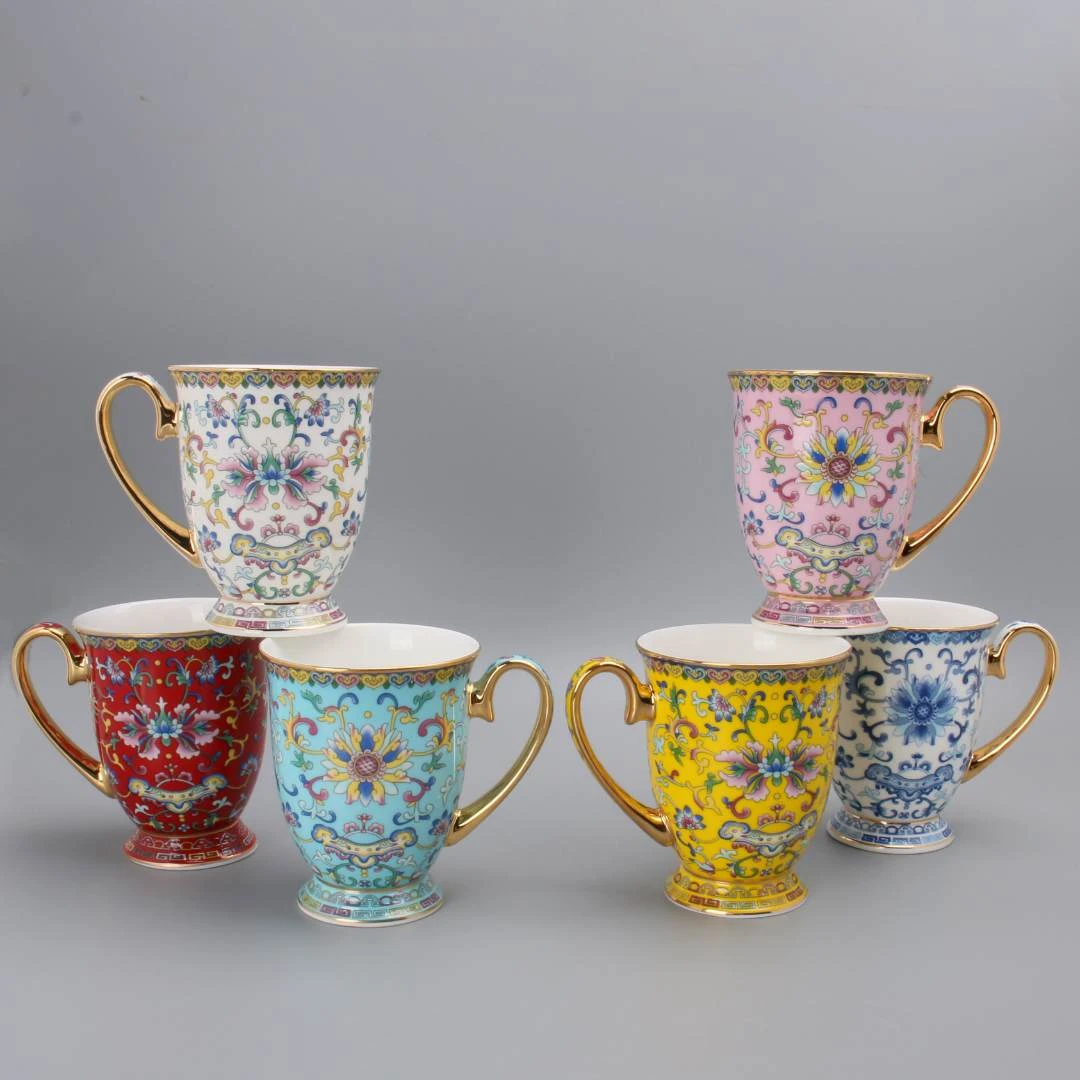 景德镇万花款皇室杯奶茶杯马克杯杯一个