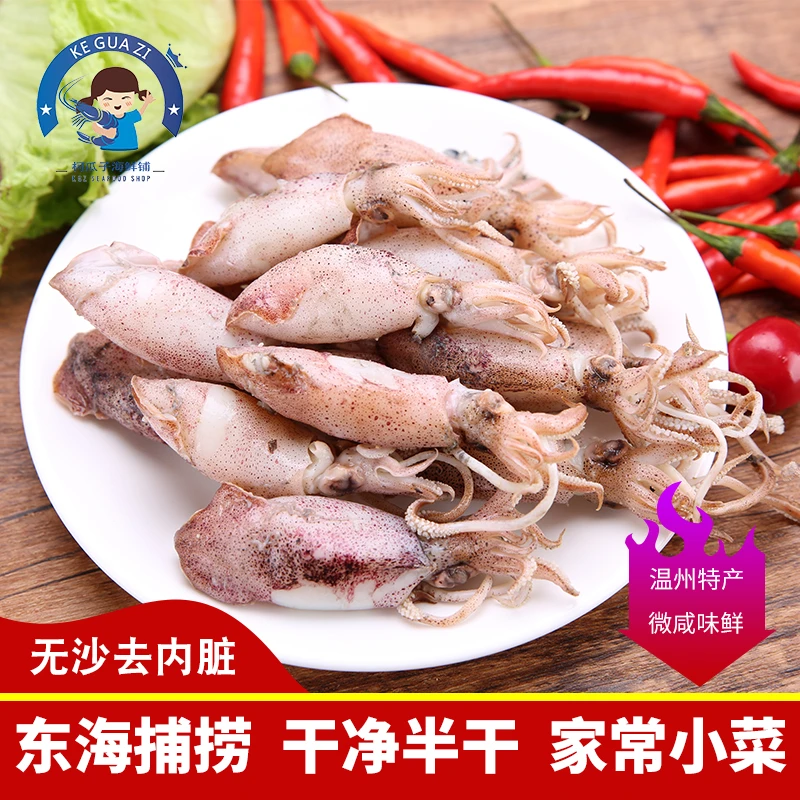 微咸半干小海兔小鱿鱼干小乌贼鱿鱼仔非即食笔管鱼梭子鱼海鲜500g