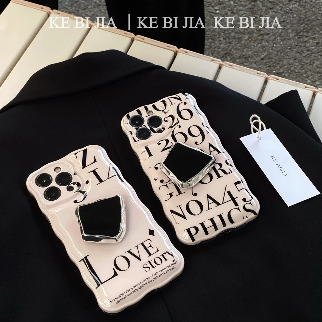 【苹果华为】ins博主高级字母金属支架防摔手机壳iPhone14/'13/12