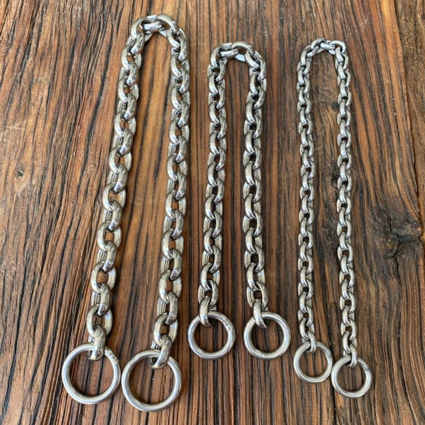 狗狗精品圆面p链中大型犬6-7-8毫米粗304不锈钢脖链马犬德牧狗链