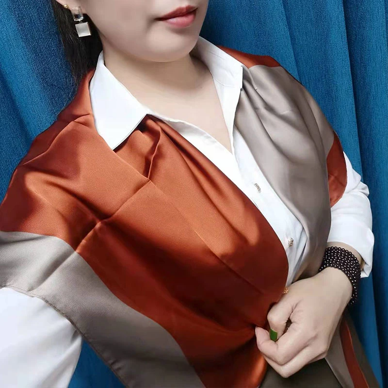 90*90大方巾女春秋薄款装饰时尚丝巾领巾多功能绑发头巾披肩复古