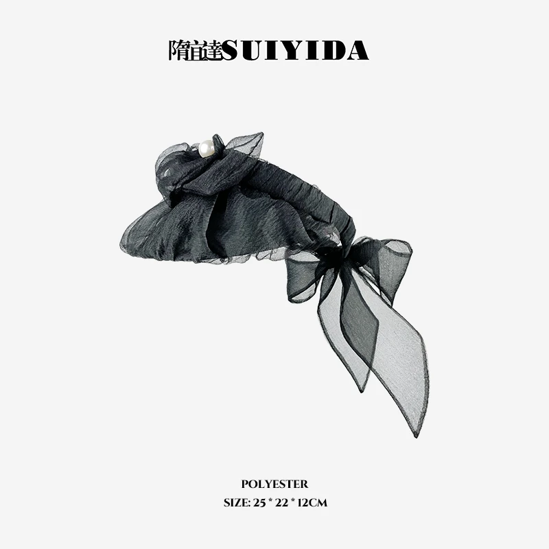 SUIYIDA/隋宜达薄纱蝴蝶结空顶遮阳帽防晒百搭时尚春夏新款