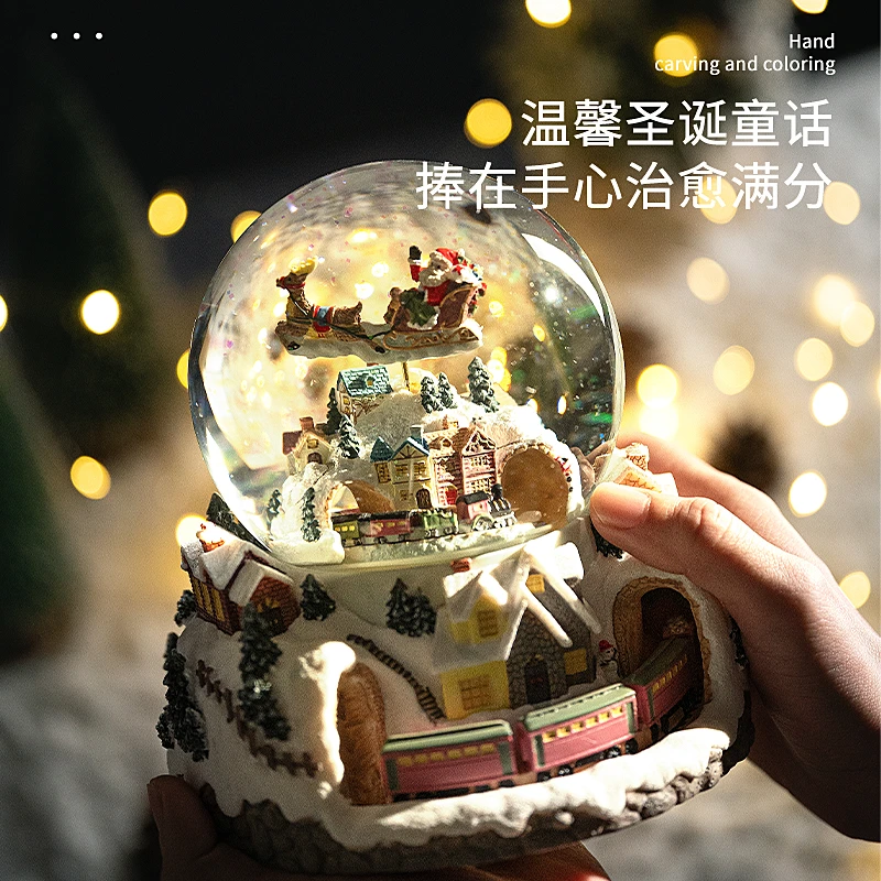 水晶球雪花梦幻旋转音乐盒八音盒儿童女友闺蜜女孩生日圣诞节礼物