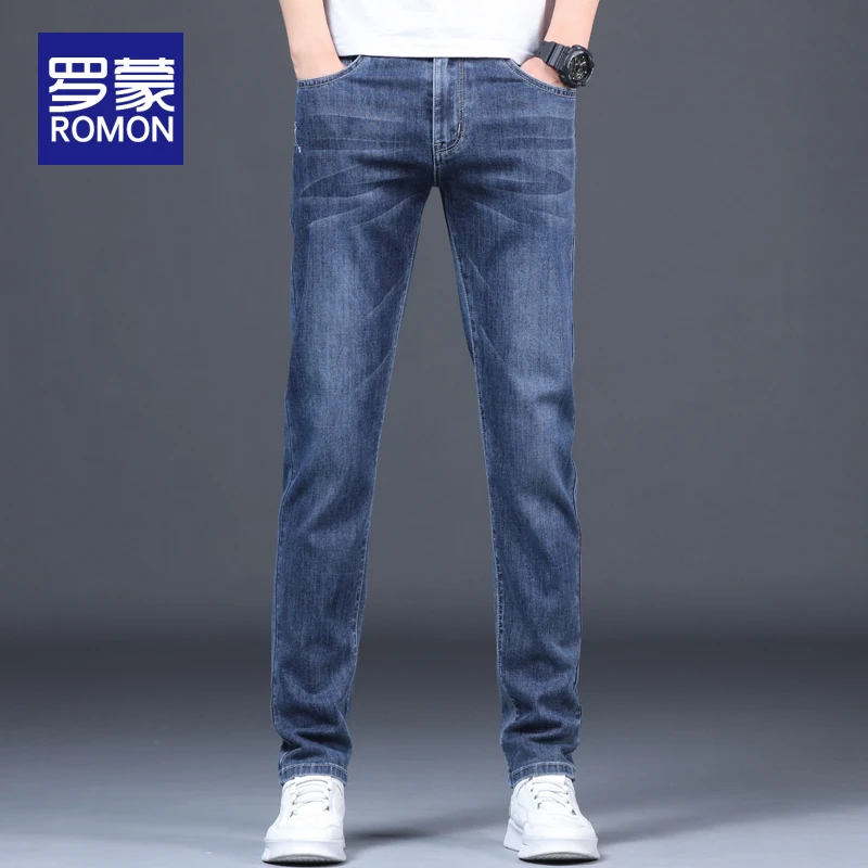 罗蒙秋冬牛仔裤男宽松直筒2025新款潮流弹力男士秋季休闲裤子男款
