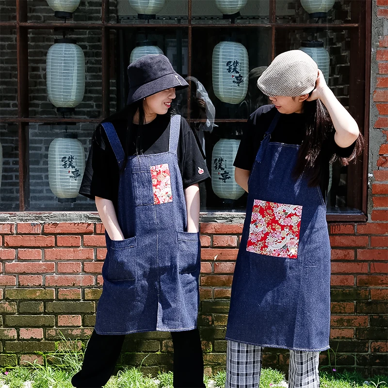 2025新款耐磨网红牛仔防水奶茶咖啡店家用厨房个性画耐脏时尚罩衣