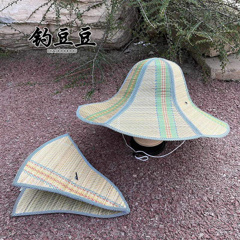 夏季遮阳帽折叠钓鱼草帽钓鱼帽草帽户外大帽檐男女太阳帽防晒帽