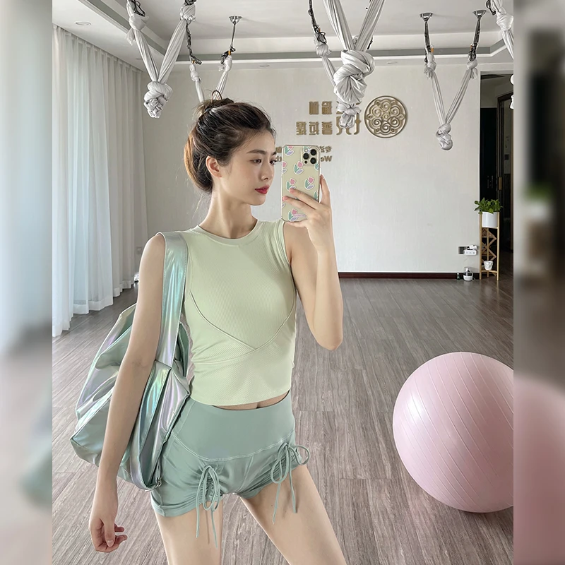 gogoyoga 运动背心女带胸垫夏季新款瑜伽服上衣跑步无袖健身背心
