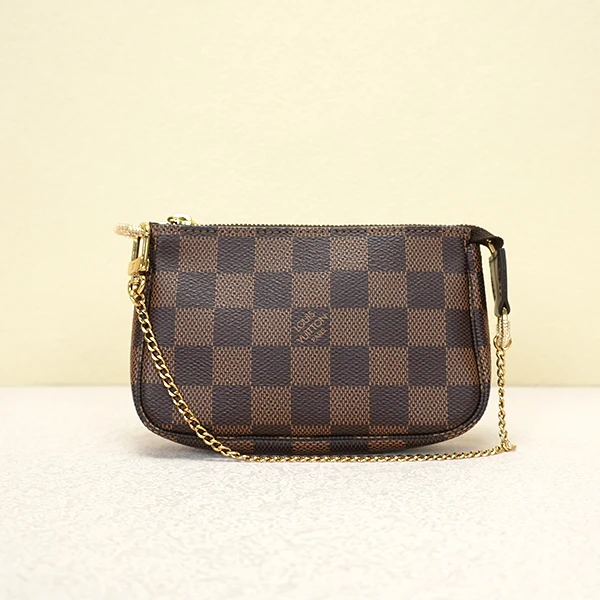 95新 LouisVuitton/路易威登 棕色棋盘格mini麻将包