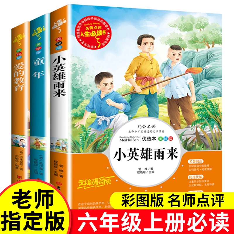 小英雄雨来 爱的教育 童年高尔基快乐读书吧六年级上册必读课外书