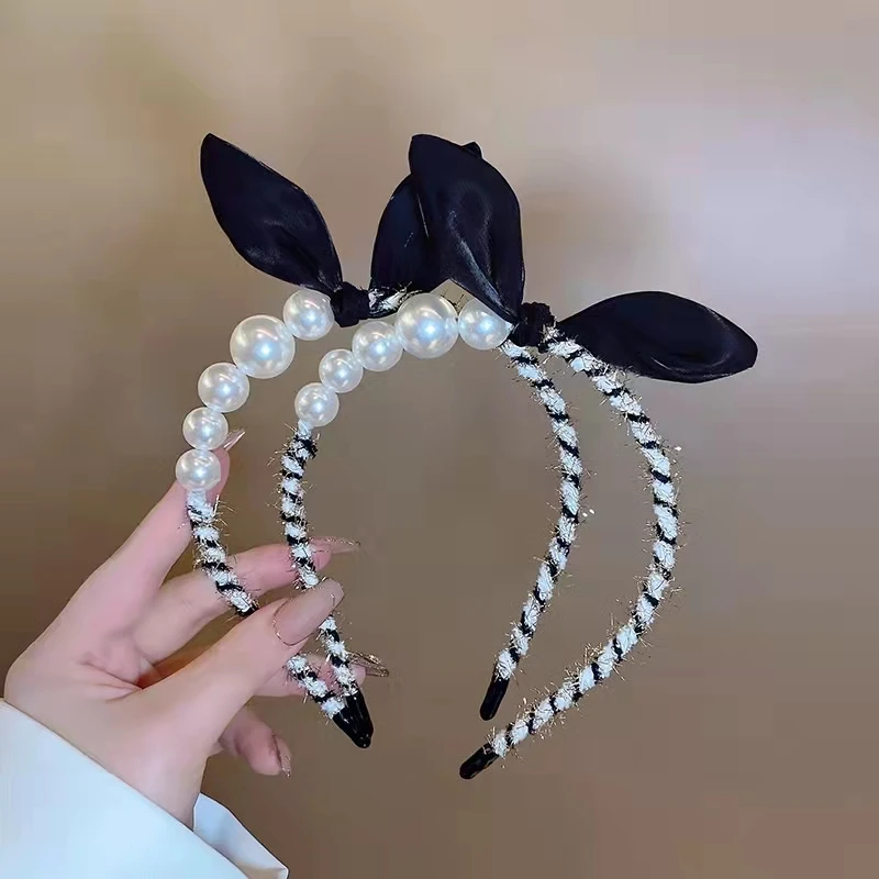 【Muusu】新款小香风仿珍珠发箍小兔耳朵百搭发饰