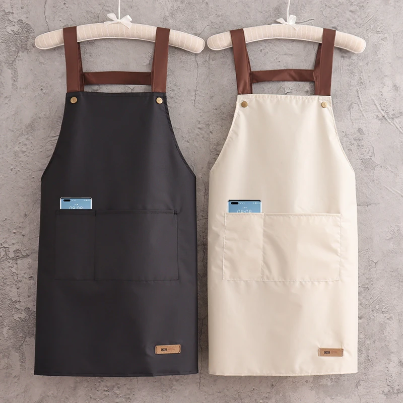 新款围裙厨房做饭上班工作服餐饮女韩版围腰薄男定制印字logo
